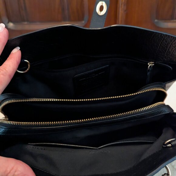 Coach Womens Mercer 30 Satchel Bag Black Leather Handbag Turnlock - Picture 11 of 12